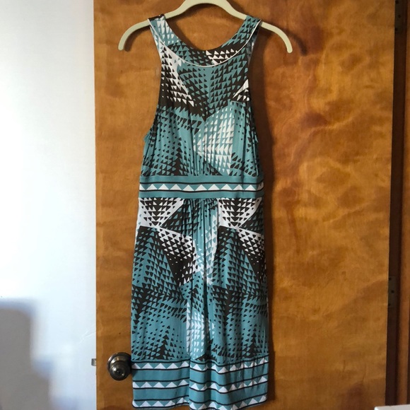 BCBG DRESS in Blue, Brown, and Cream - Picture 5 of 5